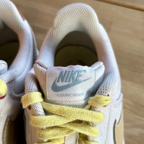Nike Court Vision Low Canvas DV0736-100 White Sesame Size M7 W8.5 - Picture 5 of 11